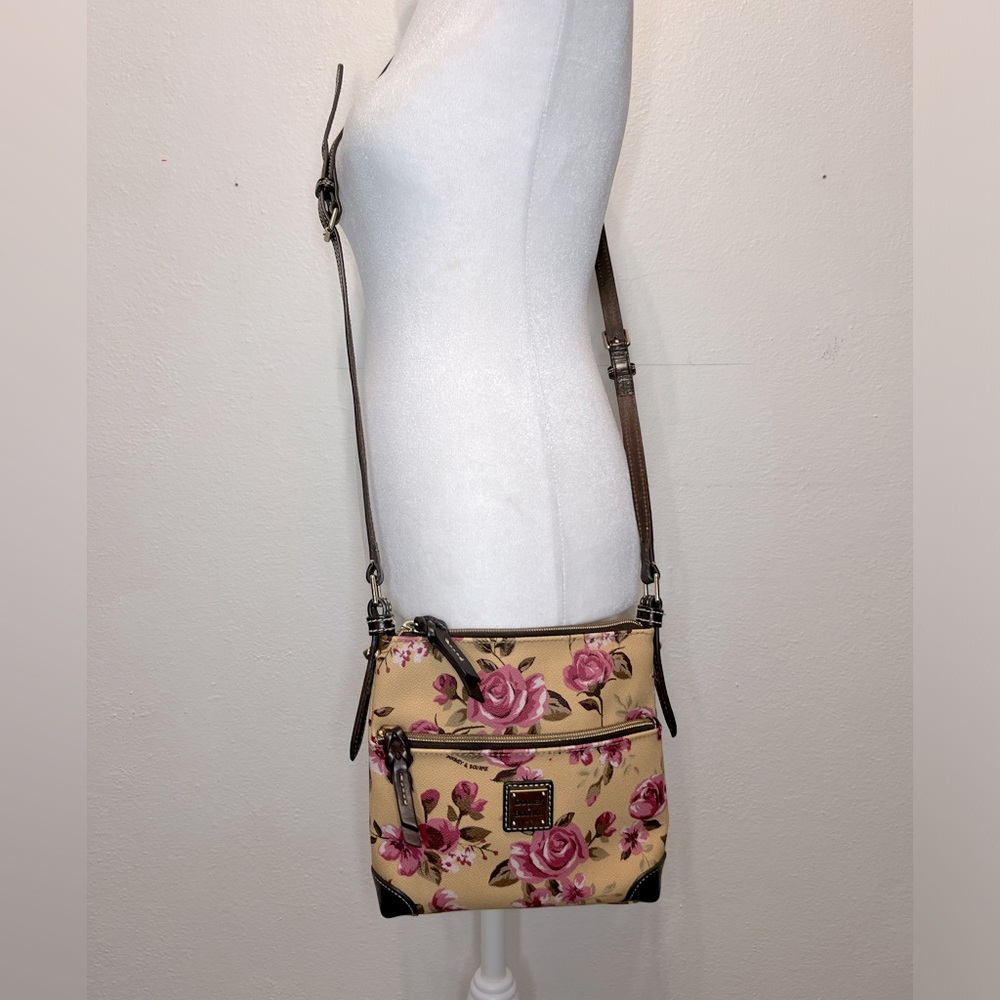 Dooney & Bourke Floral Crossbody Bag - Pink and Tan